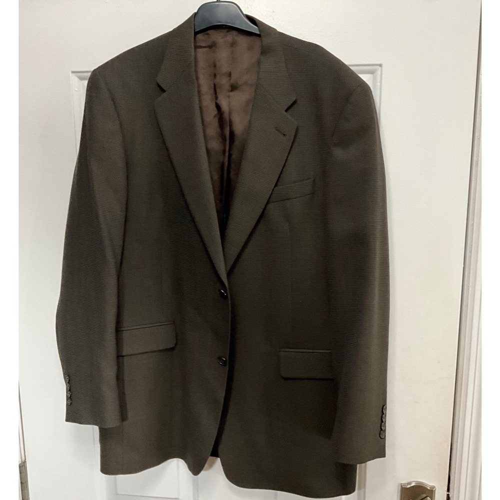 Murano Italy Mens Olive Brown Wool Blazer Sport Coat Dillard's Textured 46R
